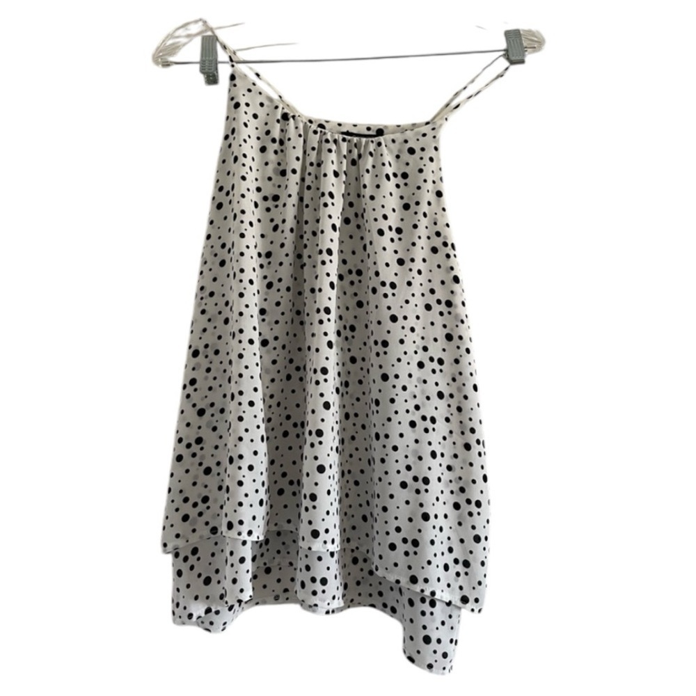 ESMARA Women’s Black/White Polka Dot Camisole Tank Top Shirt-Size‎ Medium (NWOT)